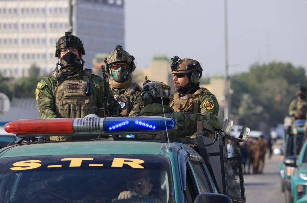 Iraqi security forces arrived at the scene where it was reported that a person named Abu Takva al-Saidi, one of the leaders of the Nuceba Movement, a Shiite force affiliated with Hashd al-Shaabi was killed in a U.S. attack, Baghdad, Iraq, Jan. 4, 2024. (AA Photo)