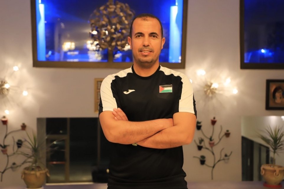 Hani al-Masdar, coach of Palestine’s Olympic football team, poses for a photo. (Courtesy of Palestinian Football Association)