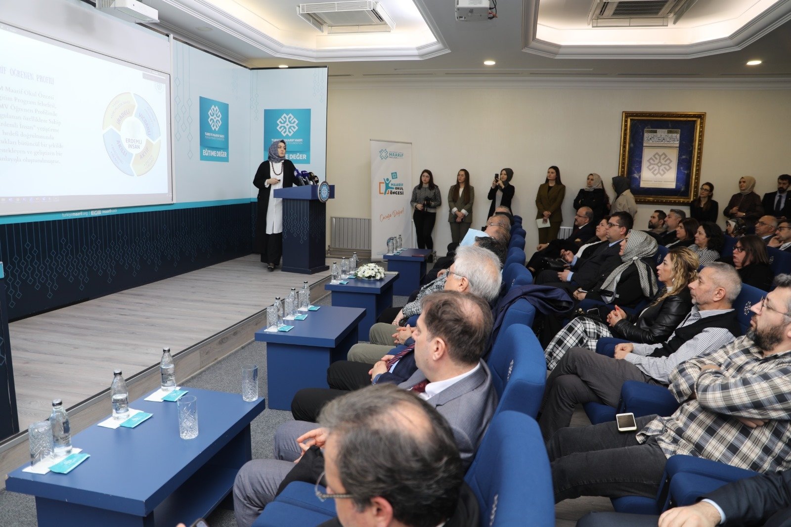 308940 Maarif Preschool Coordinator Şule Toyran presents the Maarif project, Istanbul, Türkiye, Jan. 5, 2024. (Courtesy of Maarif Foundation)
