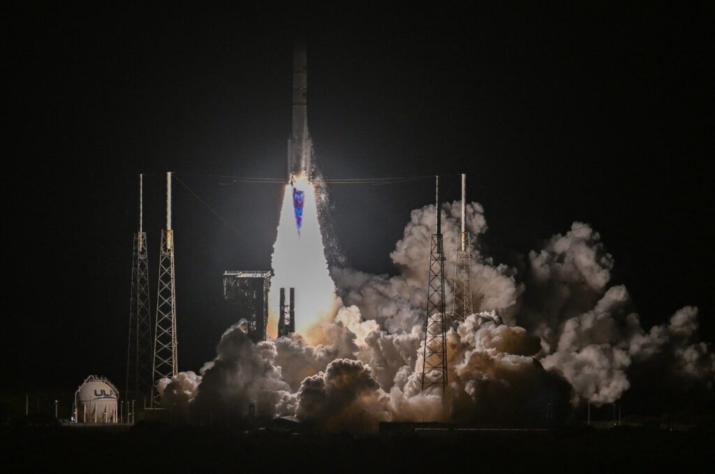 United Launch Alliance's (ULA) brand new rocket Vulcan Centaur lifts off from Space Launch Complex 41d at Cape Canaveral Space Force Station in Cape Canaveral, Florida, Jan. 8, 2024, (AFP Photo)