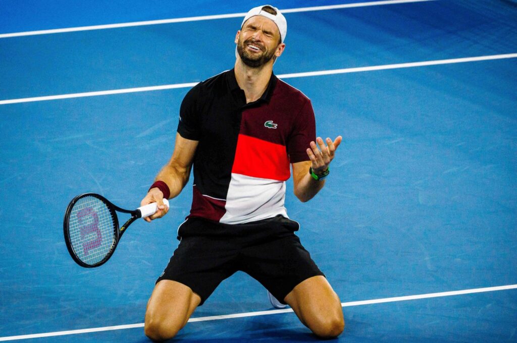 Bulgarian Grigor Dimitrov reacts following the men's singles final match against Danish Holger Rune at the Brisbane International tennis tournamen, Brisbane, Australia, Jan. 7, 2024. (AFP Photo)