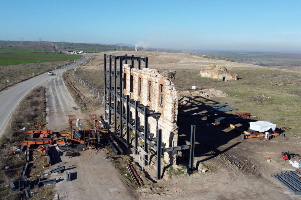 Restoration works continue in Edirne Central Military Hospital, Edirne, Türkiye, Jan. 9, 2023. (DHA Photo)