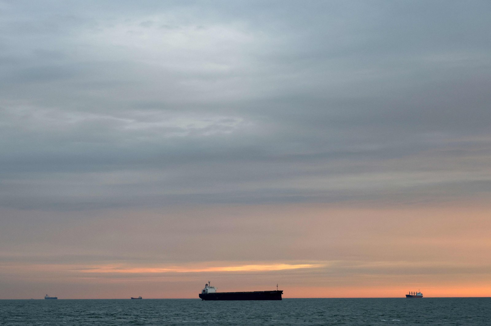 This photograph shows a cargo ship in the territorial waters of Ukraine, Dec. 18, 2023. (AFP Photo)
