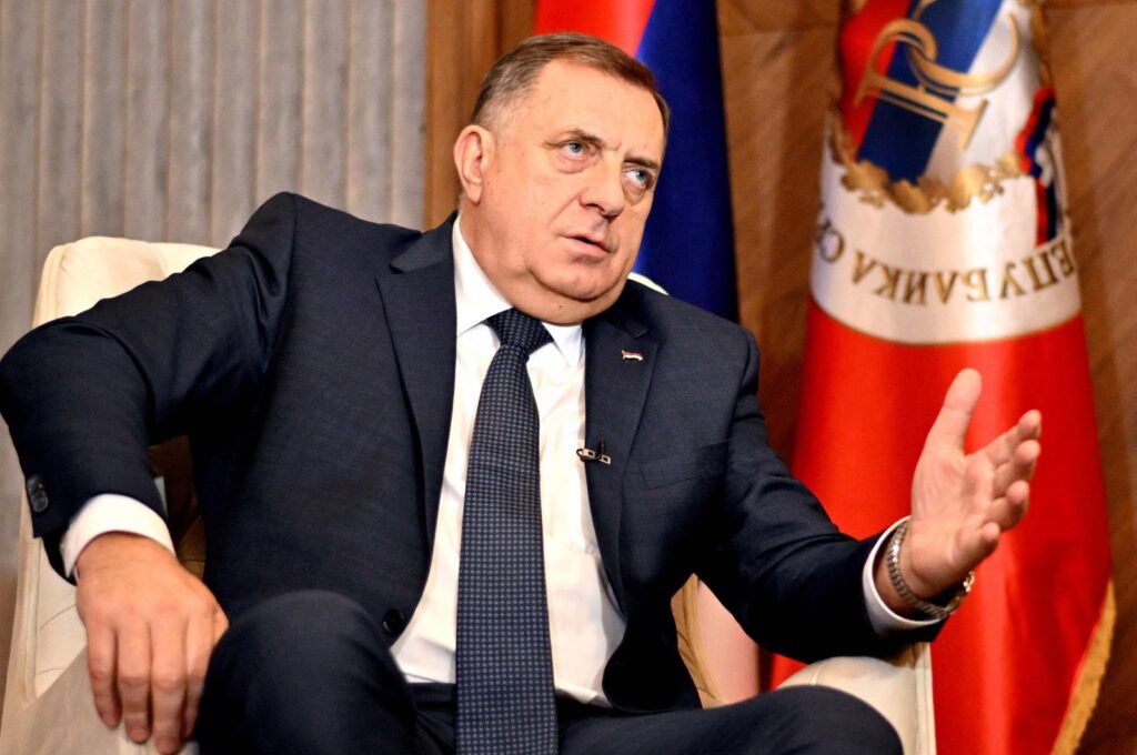 Milorad Dodik gestures during an interview in northwestern Bosnia, Jan. 8, 2024. (AFP Photo)