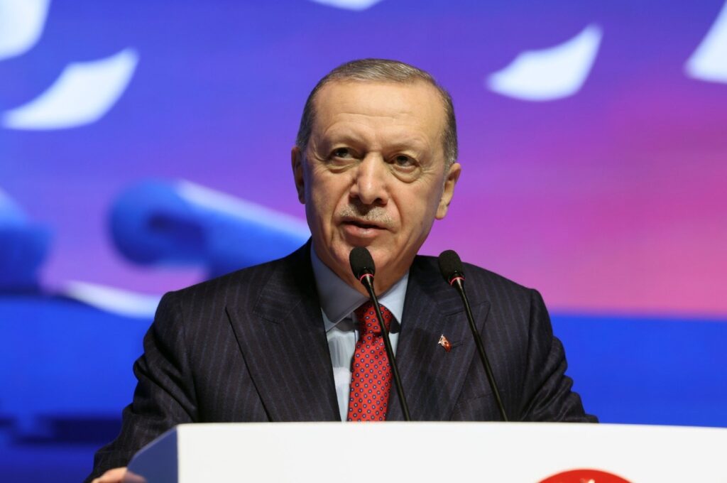 President Recep Tayyip Erdoğan delivers a speech in Istanbul, Türkiye, Dec. 30, 2023. (AA Photo)