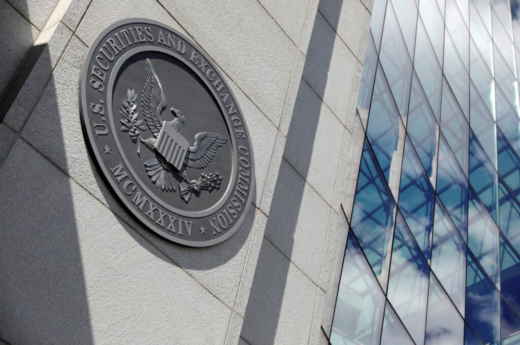 The seal of the U.S. Securities and Exchange Commission (SEC) is seen at their headquarters in Washington, D.C., U.S., May 12, 2021. (Reuters Photo)