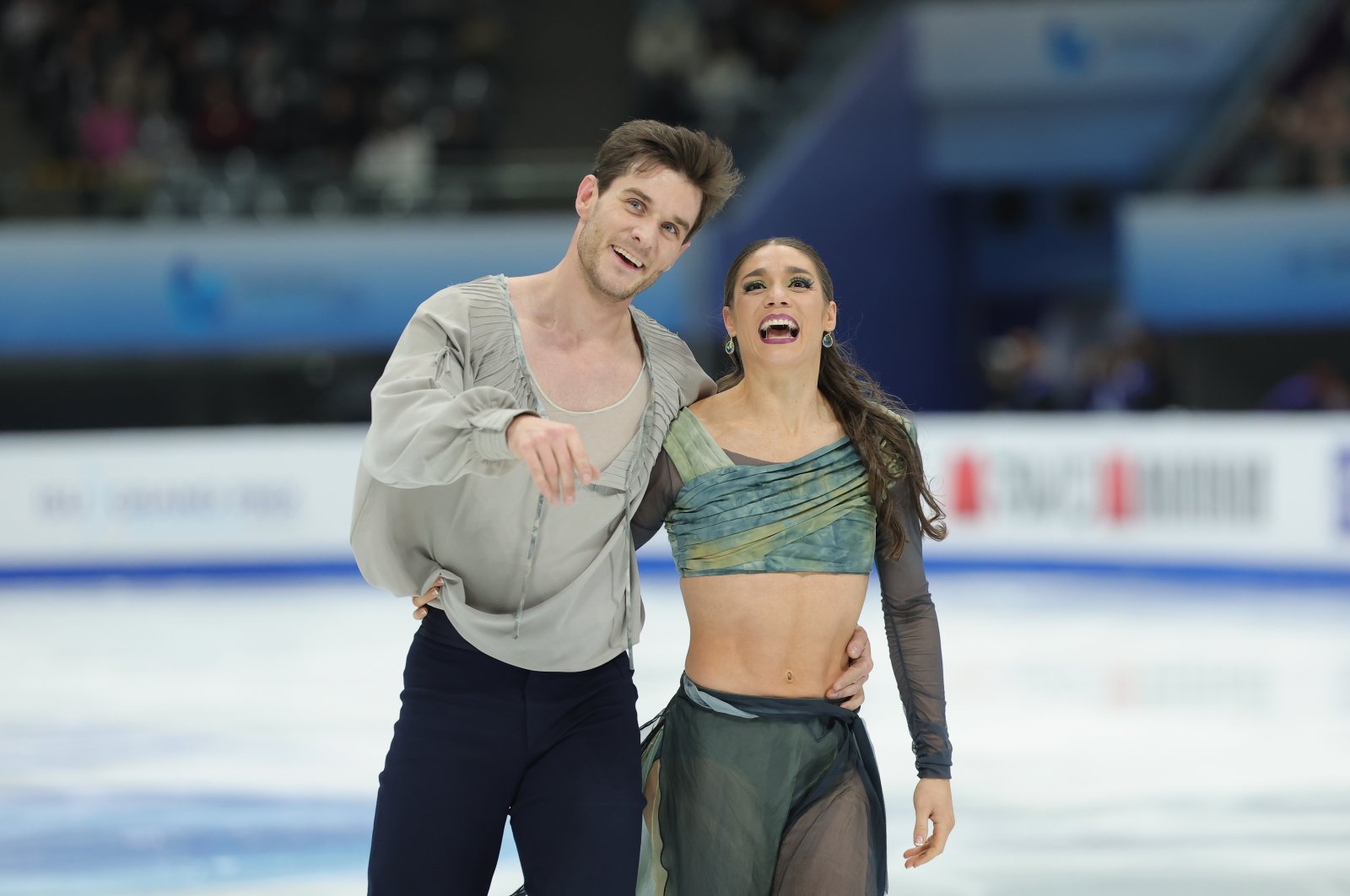 Laurence Fournier Beaudry and Nikolaj Soerensen of Canada compete in the Ice Dance Free Dance during day three of the ISU Grand Prix of Figure Skating Final at National Indoor Stadium, Beijing, China, Dec. 9, 2023. (Getty Images Photo)