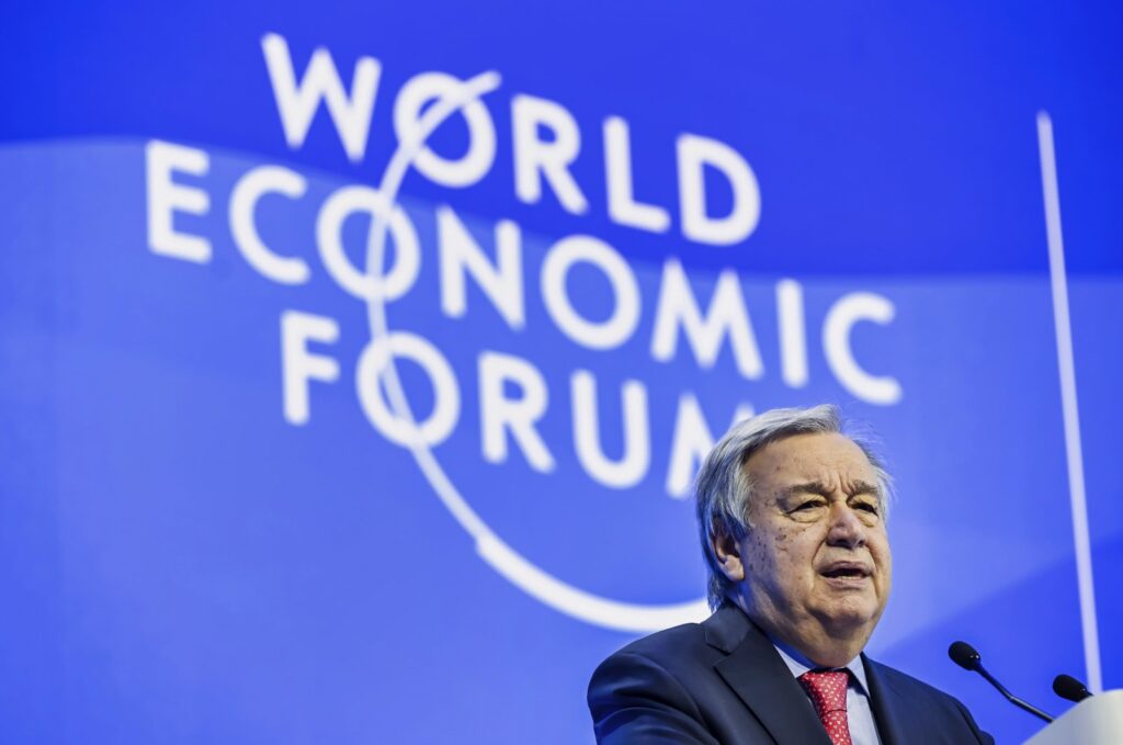 United Nations Secretary-General Antonio Guterres speaks during the 53rd annual meeting of the World Economic Forum, WEF, in Davos, Switzerland, Wednesday, Jan. 18, 2023. (AP File Photo)