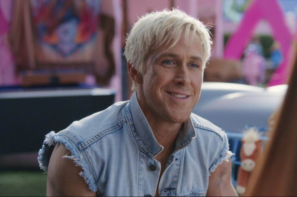 This image released by Warner Bros. Pictures shows Ryan Gosling as Ken in a scene from "Barbie." (AP Photo)