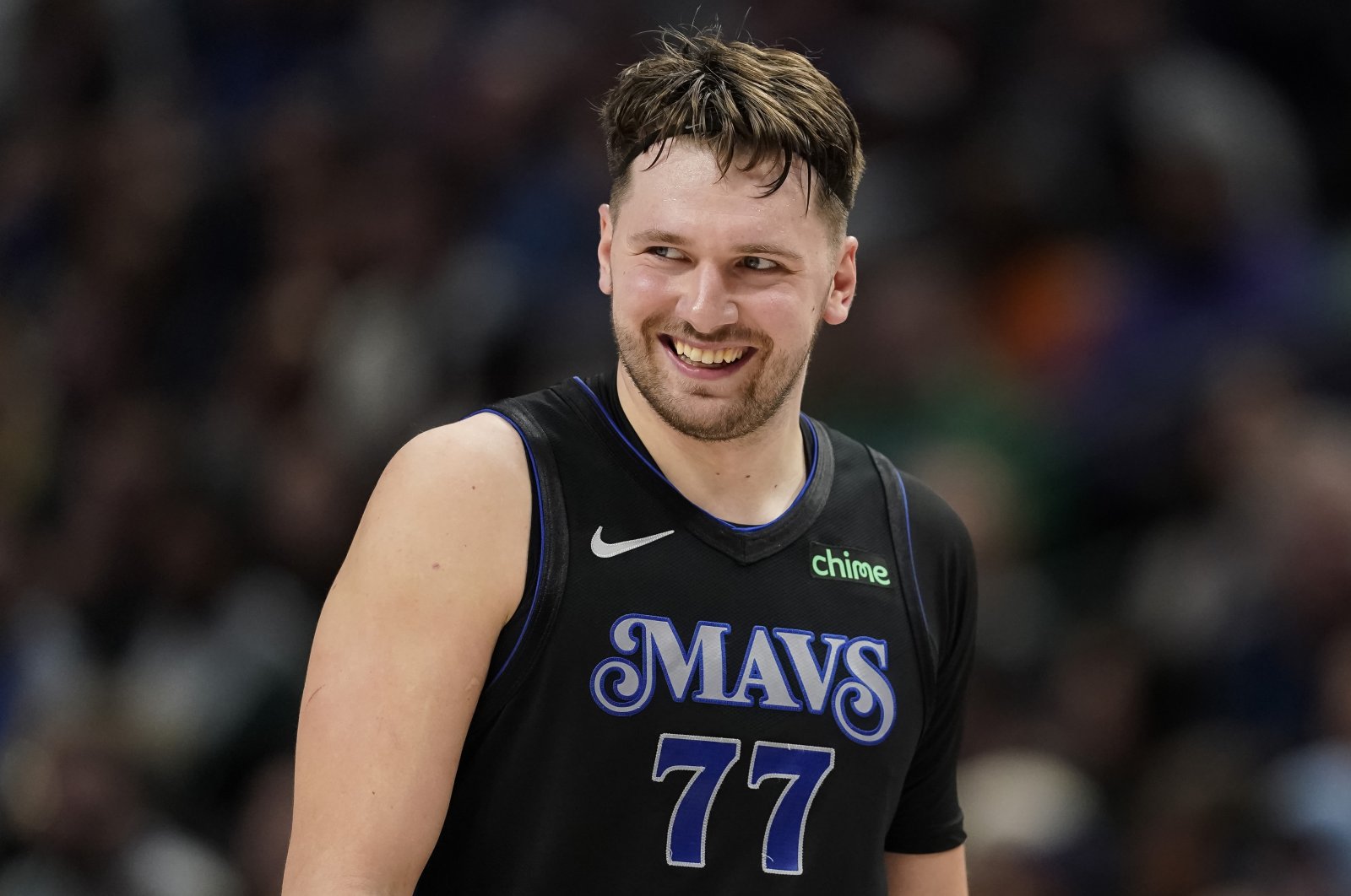 Dallas Mavericks' Luka Doncic looks on during the first half against the Phoenix Suns at American Airlines Center, Dallas, Texas, U.S., Jan. 24, 2024. (Getty Images Photo)
