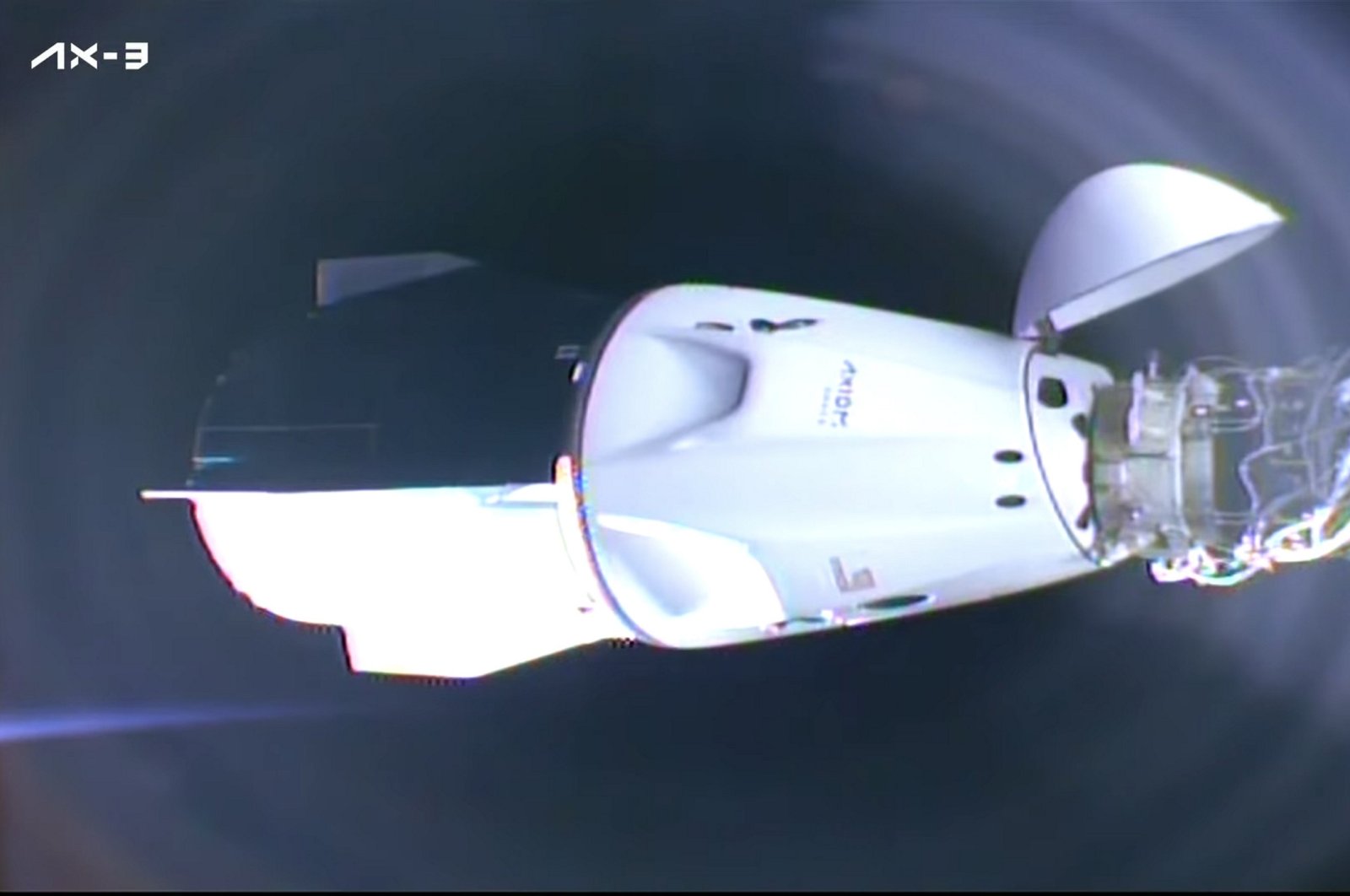 The Dragon spacecraft, carrying the Axiom-3 (Ax-3) crew, including Türkiye's first astronaut Alper Gezeravcı, Space. (AA Photo)