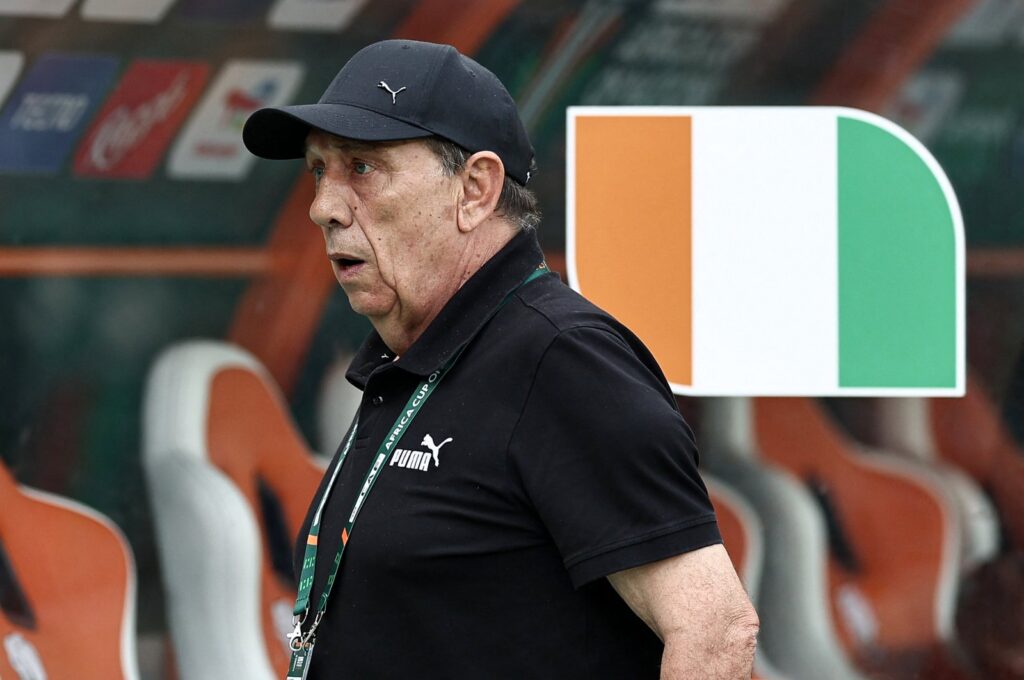 Ivory Coast's French coach Jean-Louis Gasset reacts ahead of the Africa Cup of Nations (AFCON) 2024 Group A football match against Nigeria at the Alassane Ouattara Olympic Stadium in Ebimpe, Abidjan, Ivory Coast, Jan. 18, 2024. (AFP Photo)