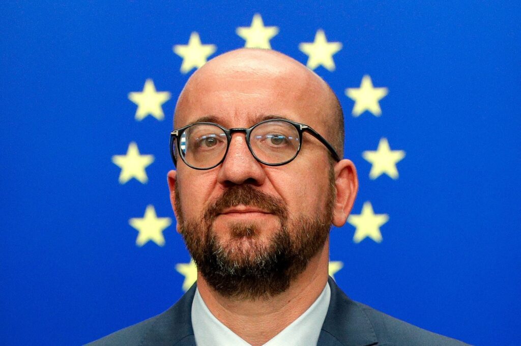 Belgium's then-Prime Minister Charles Michel looks on as he addresses the media after the EU leaders struck a deal on the bloc's top jobs during the third day of an EU summit, in Brussels on July 2, 2019. (AFP File Photo)