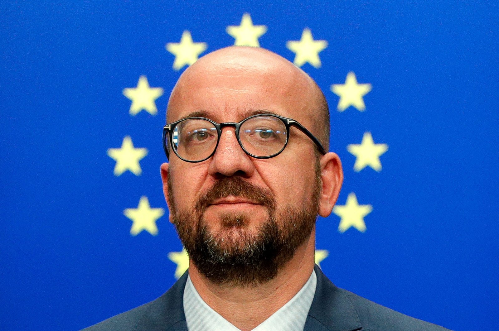 Belgium's then-Prime Minister Charles Michel looks on as he addresses the media after the EU leaders struck a deal on the bloc's top jobs during the third day of an EU summit, in Brussels on July 2, 2019. (AFP File Photo)