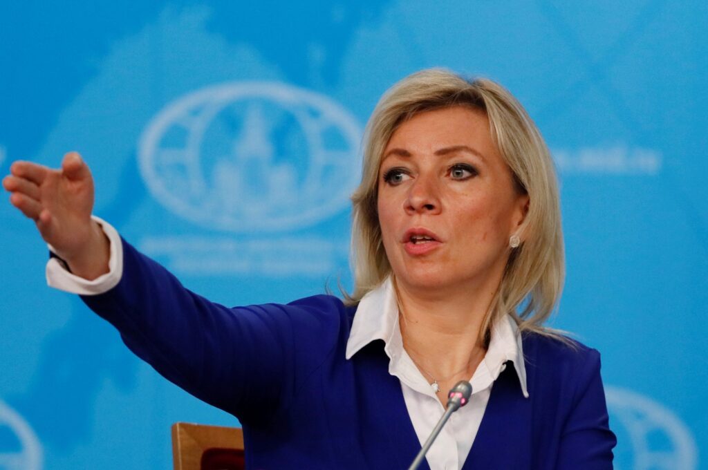 Russia's Foreign Ministry spokeswoman Maria Zakharova gestures during the annual news conference of the acting Foreign Minister Sergei Lavrov (not pictured) in Moscow, Russia Jan. 17, 2020. (Reuters File Photo)