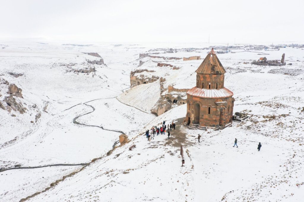 The Ani historical site in Kars, on the Türkiye-Armenia border, listed by UNESCO, draws tourists year-round. (AA Photo)