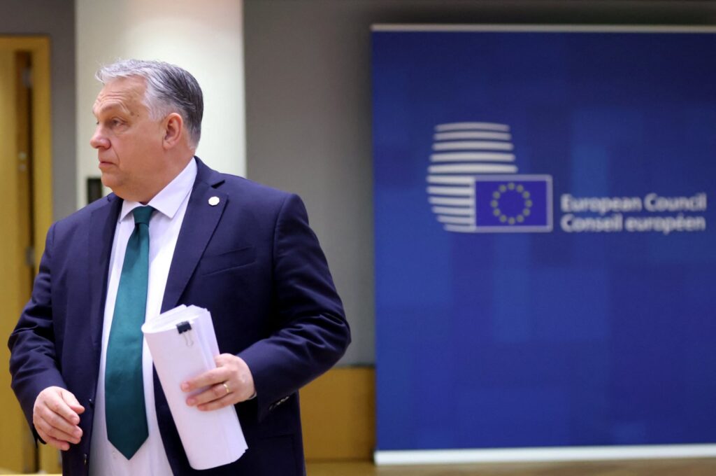 Hungary's Prime Minister Viktor Orban attends a EU summit in Brussels, Belgium, Feb. 1, 2024. (Reuters Photo)