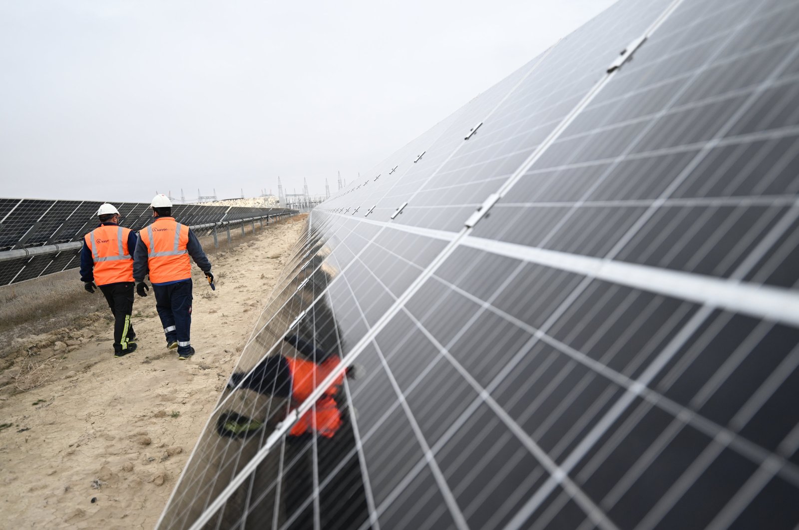 Solar panels are seen in the Karapınar Solar Power Plant (SPP) complex in central Konya province, Türkiye, Jan. 9, 2024. (AA Photo)
