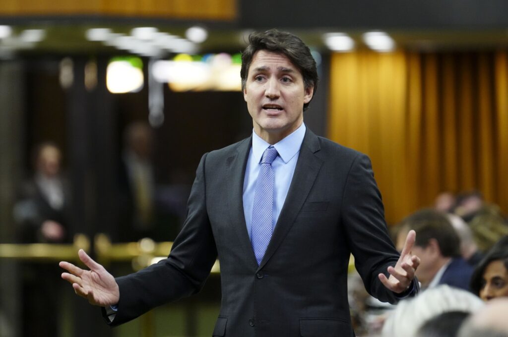 Canada Prime Minister Justin Trudeau answers a question during question period in the House of Commons on Parliament Hill, Ottawa, Ontario, Jan. 31, 2024. (AP Photo)