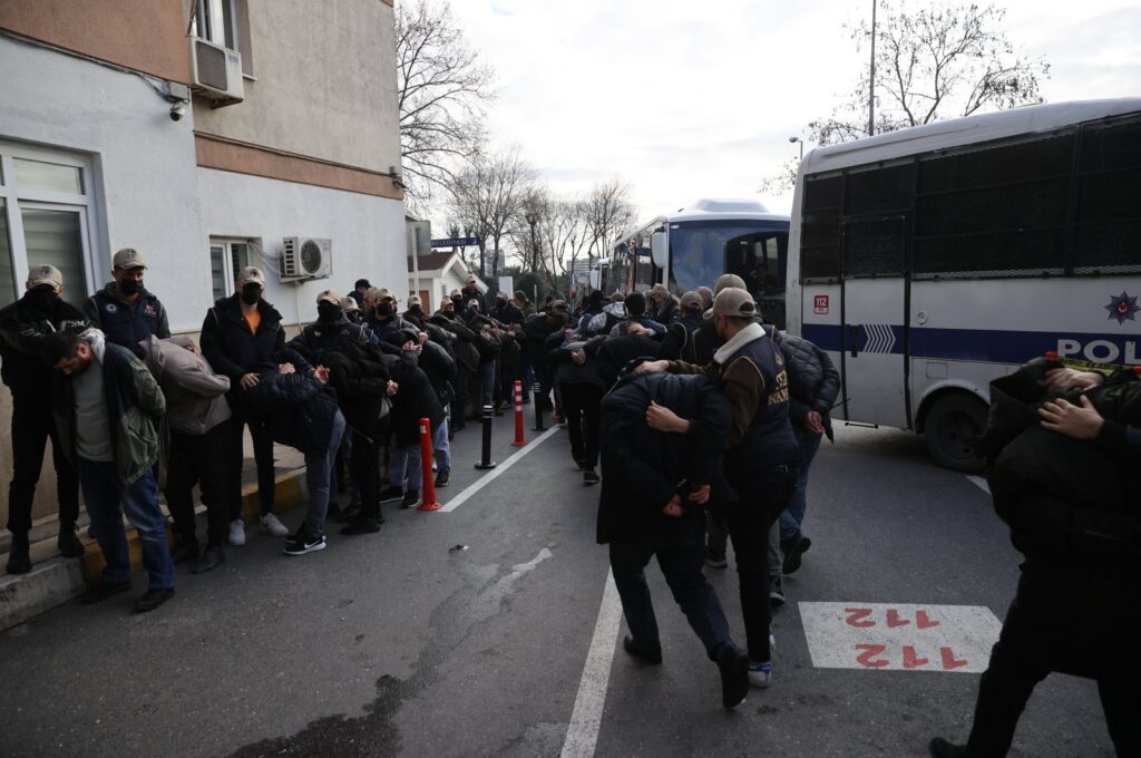 Police escort Daesh suspects nabbed in connection with the church attack, Istanbul, Türkiye, Feb. 1, 2024. (AA Photo)