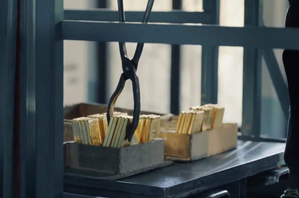 Preparing to melt gold during gold processing at the Turkish State Mint, Istanbul, Türkiye, Dec. 13, 2023. (Photo by Republic of Türkiye Mint)