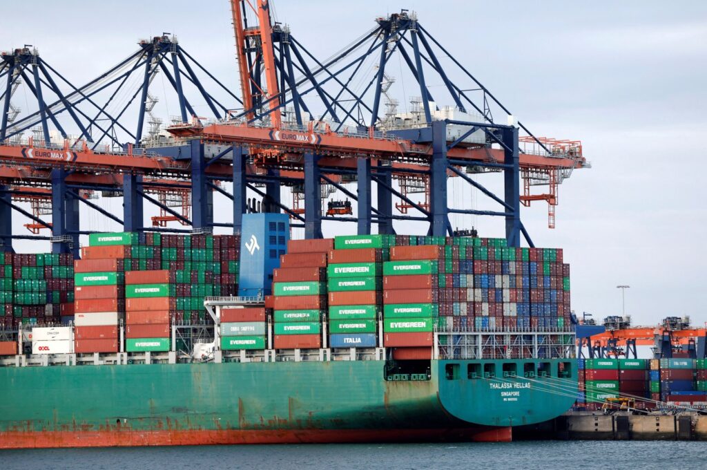 Containers in the Port of Rotterdam are seen in Rotterdam, Netherlands, Nov. 1, 2022. (Reuters Photo)