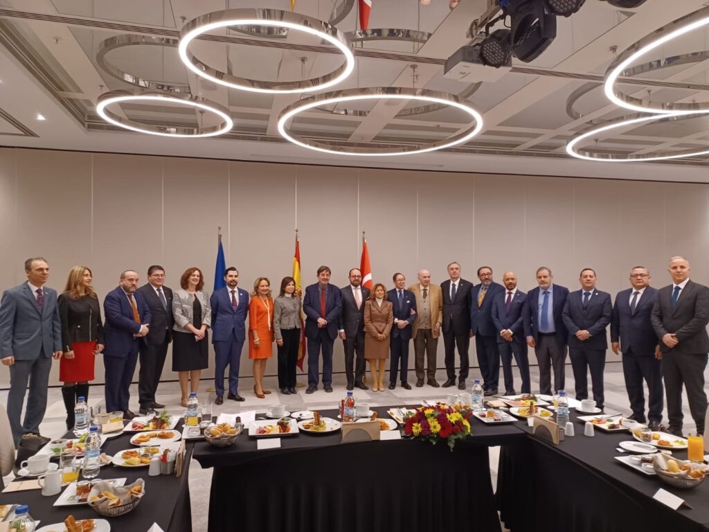 Cervantes Institute Director Luis Garcia Montero and Secretary-General Carmen Noguero attend a meeting promoted by the Ambassador of Spain Javier Hergueta, with the diverse community of Hispanic American ambassadors,, Ankara, Türkiye, Feb. 7, 2024. (Photo courtesy of Cervantes Institute)