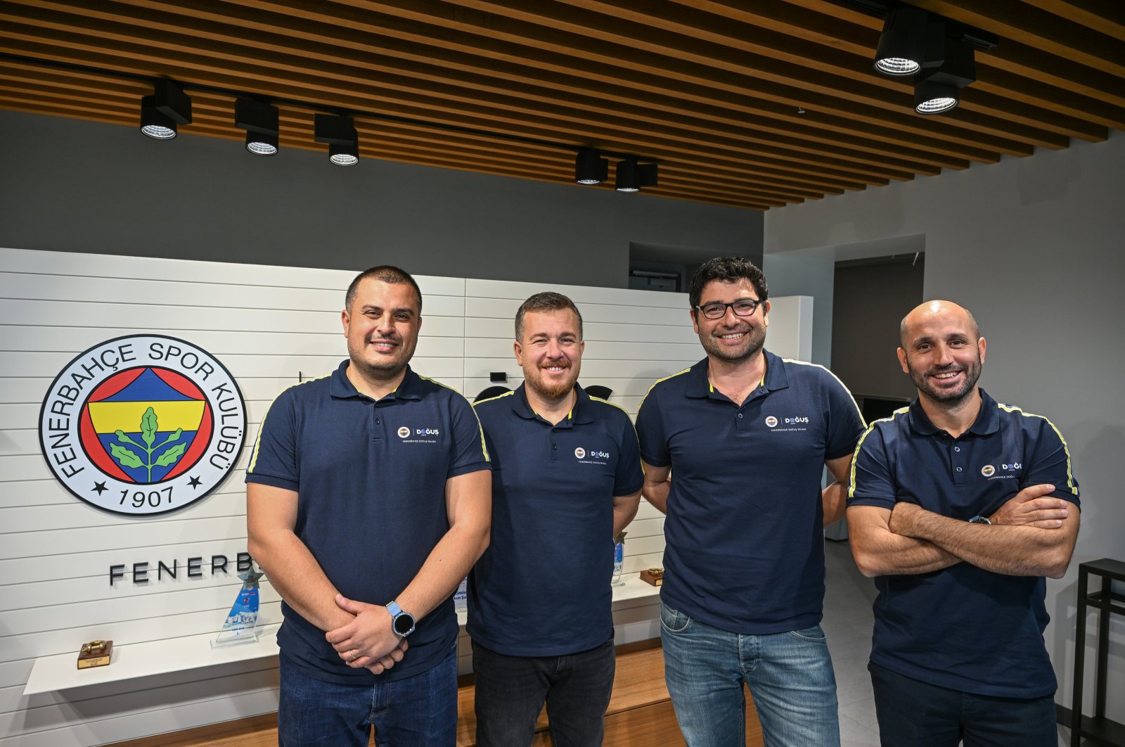 The Fenerbahçe Doğuş Sailing Team poses for a photo after a journey from Artvin Hopa to Hatay's Iskenderun district, Hatay, Türkiye, Feb. 3, 2024. (AA Photo)