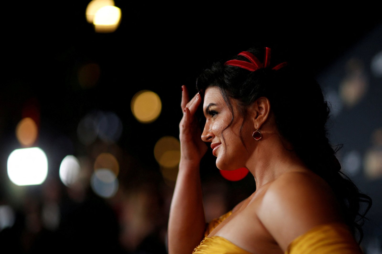 Cast member Gina Carano poses at the premiere of the television series "The Mandalorian" in Los Angeles, California, U.S., Nov. 13, 2019. (Reuters Photo)