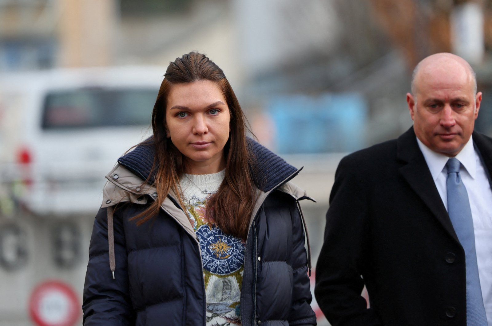 Romania's Simona Halep arrives with her lawyer Howard Jacobs at a hearing on the doping case against her at the Court of Arbitration for Sport (CAS), Lausanne, Switzerland, Feb. 7, 2024. (Reuters Photo)