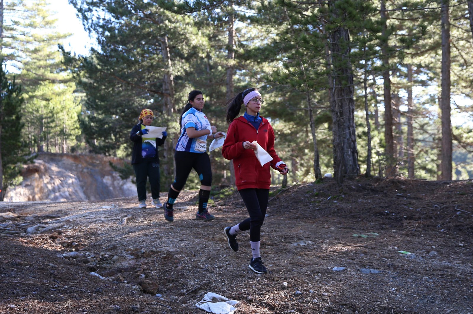 Turkish orienteers train in preparation of the European and World Championships, Antalya, Türkiye, Jan. 27, 2024. (AA Photo)