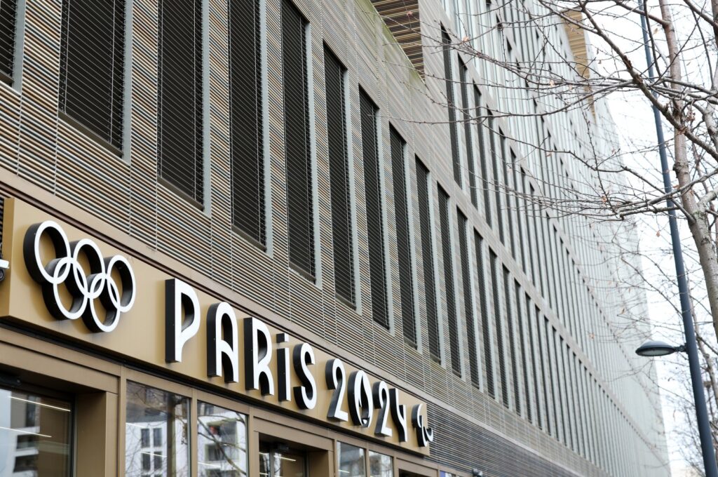 The photo shows the Paris 2024 COJO headquarters, Saint Denis, France, Feb. 8, 2024. (Getty Images Photo)