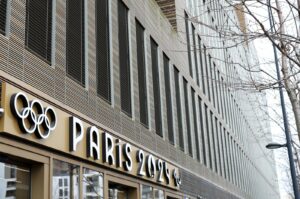 The photo shows the Paris 2024 COJO headquarters, Saint Denis, France, Feb. 8, 2024. (Getty Images Photo)