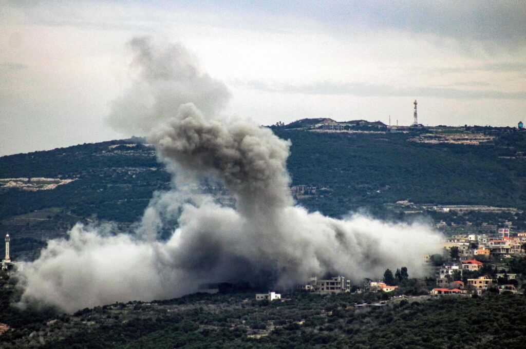 Smoke billows following Israeli bombardment in southern Lebanon, Feb. 13, 2024. (AFP Photo)