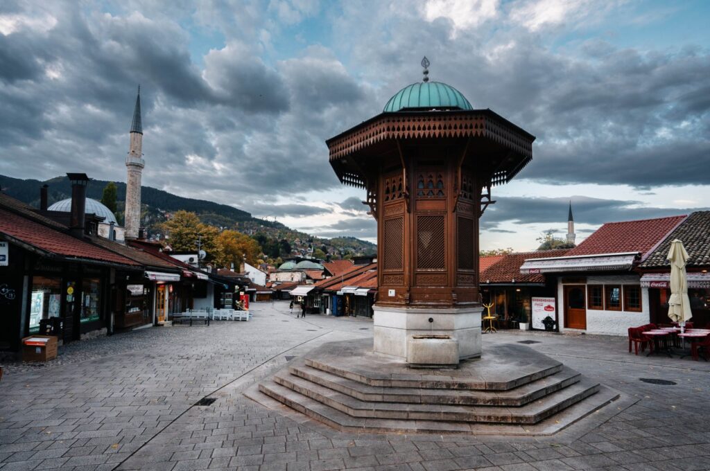 Sarajevo's old bazaar and the historical and cultural center of the city, Bascarsija, is seen in this picture taken in 2022. (GettyImages)