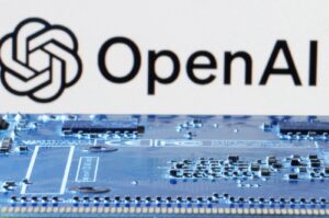 The OpenAI logo is seen near a computer motherboard in this illustration taken Jan. 8, 2024. (Reuters Photo)