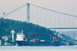 Russian Ro-Ro cargo ship Sparta II sails in the Bosporus Strait in Istanbul, Türkiye, May 18, 2022. (Reuters Photo)