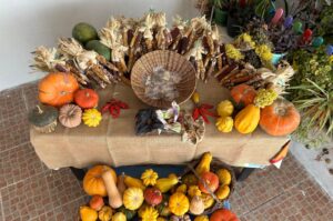 A variety of vegetables and fruits grown by heirloom seeds are presented on the table, Izmir, Türkiye, Feb. 21, 2024. (IHA Photo)