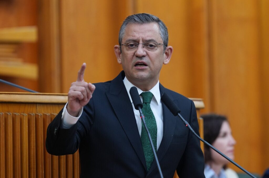 Republican People's Party (CHP) Chair Özgür Özel speaks at his party's group meeting at Parliament, Ankara, Türkiye, Feb. 20, 2024. (AA Photo)