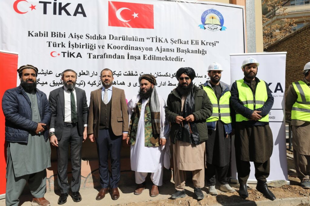 The groundbreaking ceremony of a day care center is attended by officials of both countries, Kabul, Afghanistan, Feb. 22, 2024. (AA Photo)