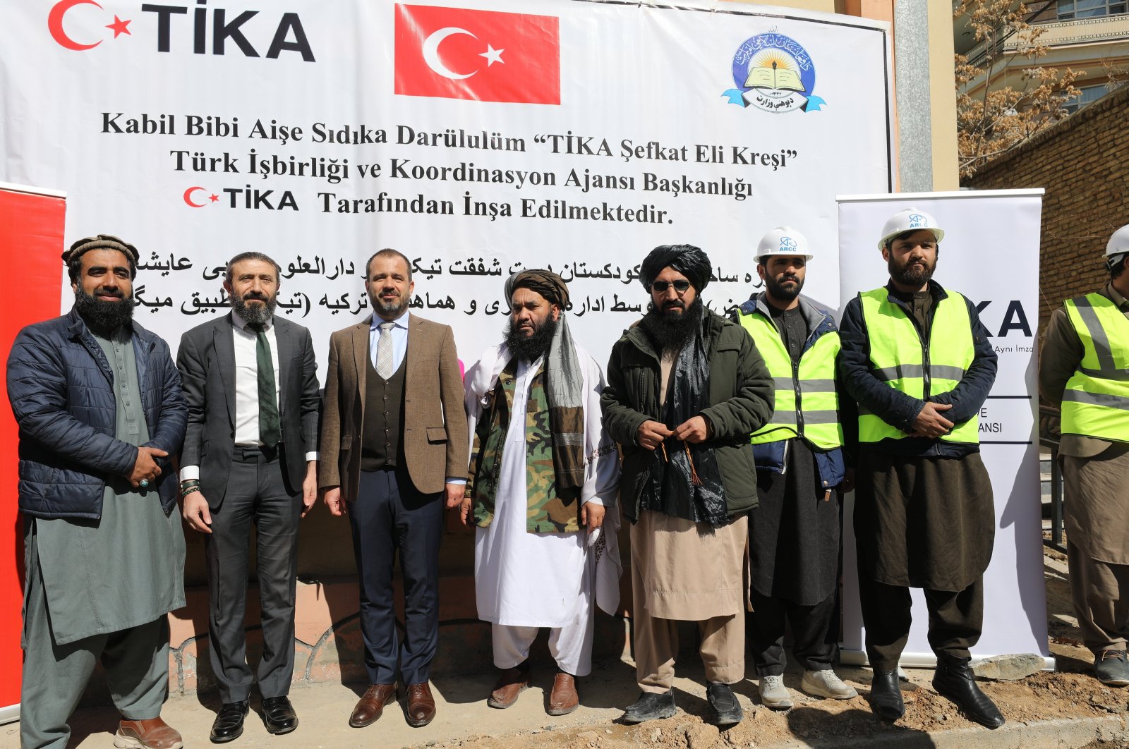 The groundbreaking ceremony of a day care center is attended by officials of both countries, Kabul, Afghanistan, Feb. 22, 2024. (AA Photo)