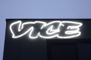 Vice Media offices display the Vice logo at dusk in Venice, California, U.S. Feb. 1, 2019. (AFP Photo)