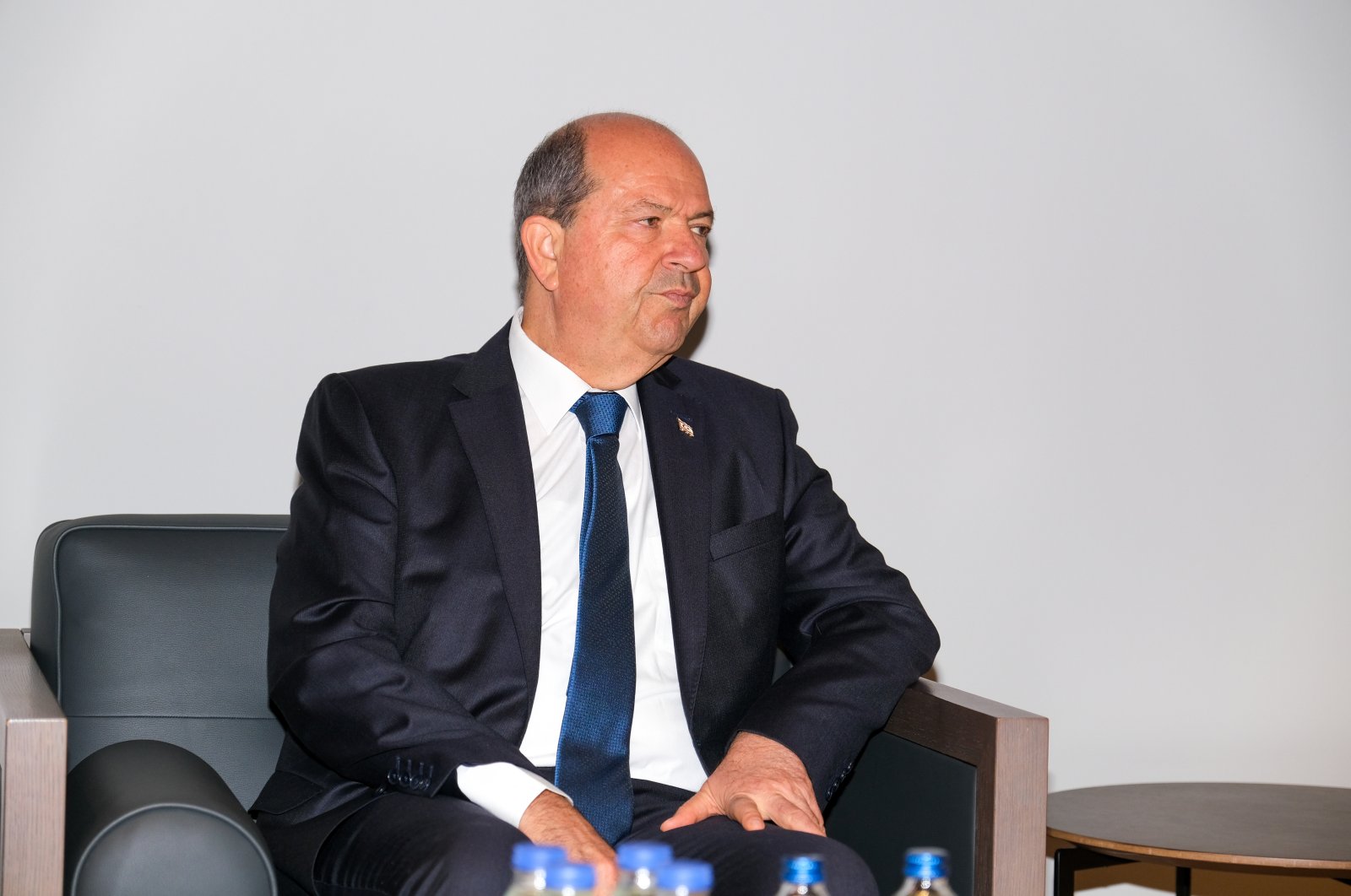 Turkish Republic of Northern Cyprus (TRNC) President Ersin Tatar speaks at an interview with Daily Sabah, Istanbul, Türkiye, Feb. 22, 2024. (Photo Courtesy of Turkuvaz Media)