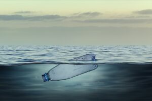 Plastic bottle floats in the ocean. (Getty Images Photo)