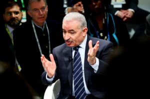 Palestinian PM Mohammad Shtayyeh speaks at the 60th Munich Security Conference (MSC), in Munich, Germany, Feb. 18, 2024. (EPA Photo)