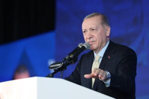 President Recep Tayyip Erdoğan speaks at an event in Istanbul, Türkiye, Feb. 26, 2024. (DHA Photo)