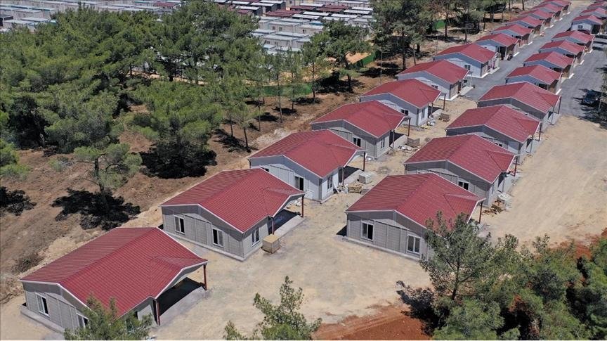 Aerial view of prefabricated homes built by Turkish firm Karmod in the earthquake zone, southeastern Türkiye, Dec. 14, 2023. (AA Photo)