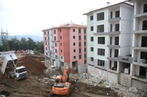 Construction of permanent housing continues in earthquake-hit Hatay, Türkiye, Feb. 27, 2024. (AA Photo)