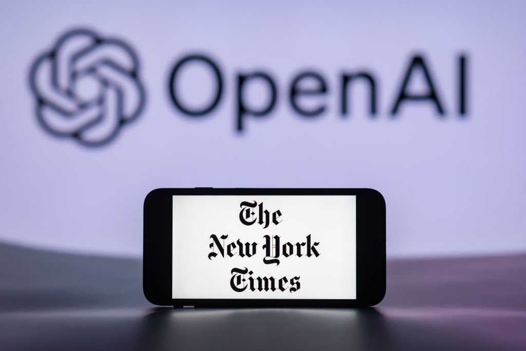 OpenAI accuses The New York Times of borderline hacking and believes AI companies will win on the fair-use issue regarding AI training with copyrighted material. (Getty Images Photo)
