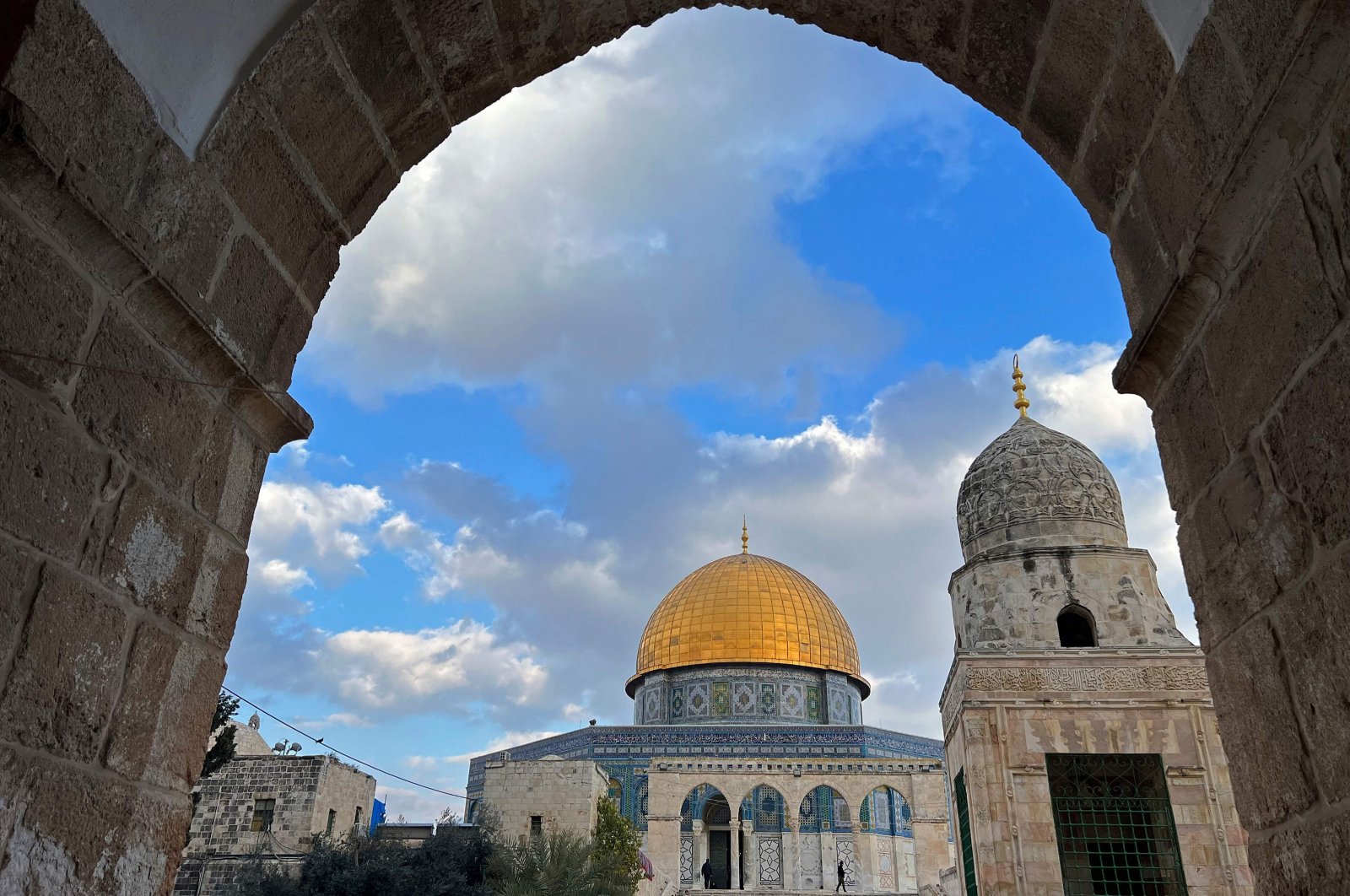A general view of the Dome of the Rock is pictured at the compound of the Al-Aqsa Mosque in the Old City of East Jerusalem, occupied Palestine, Feb. 20, 2024. As the Gaza war rages and the Muslim holy month of Ramadan nears, concern has grown over potential tensions at Jerusalem's Al-Aqsa Mosque compound, a past flashpoint for violence. (AFP Photo)